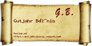 Gutjahr Bónis névjegykártya
